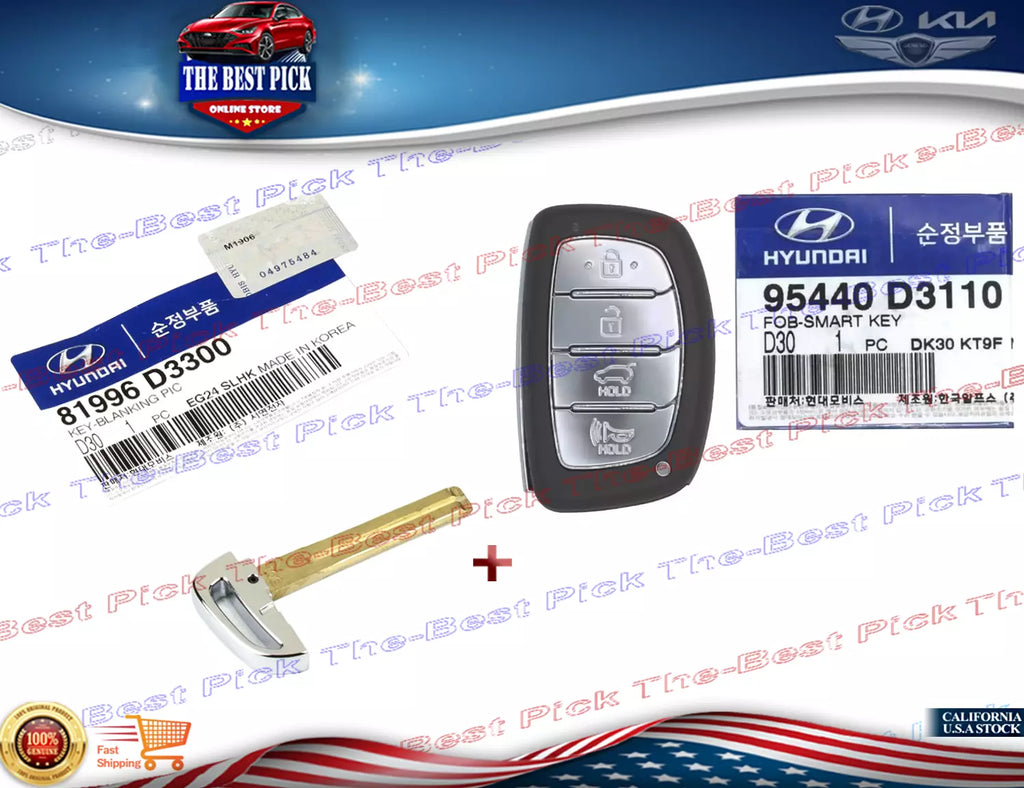 ⭐GENUINE⭐ FOB Keyless Remote Control & Blanking Key for 17-19 Tucson 95440D3110