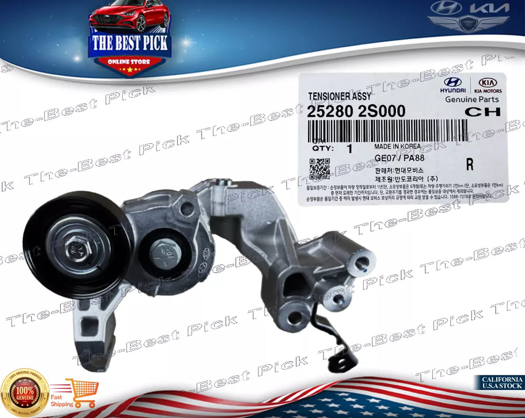 ⭐GENUINE⭐ Engine Belt Tensioner Assembly Serpentine Hyundai/Kia 2.5L 252802S000