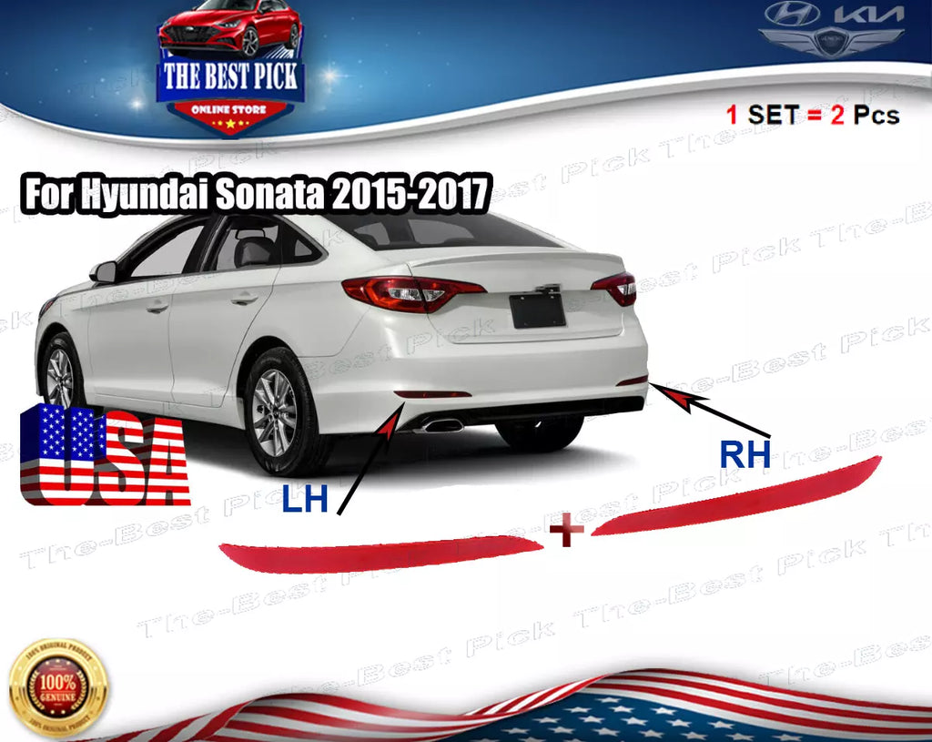 ⭐GENUINE⭐ 15-17 Sonata SET=LH + RH REAR Bumper Reflector 92405C1000 + 92406C1000