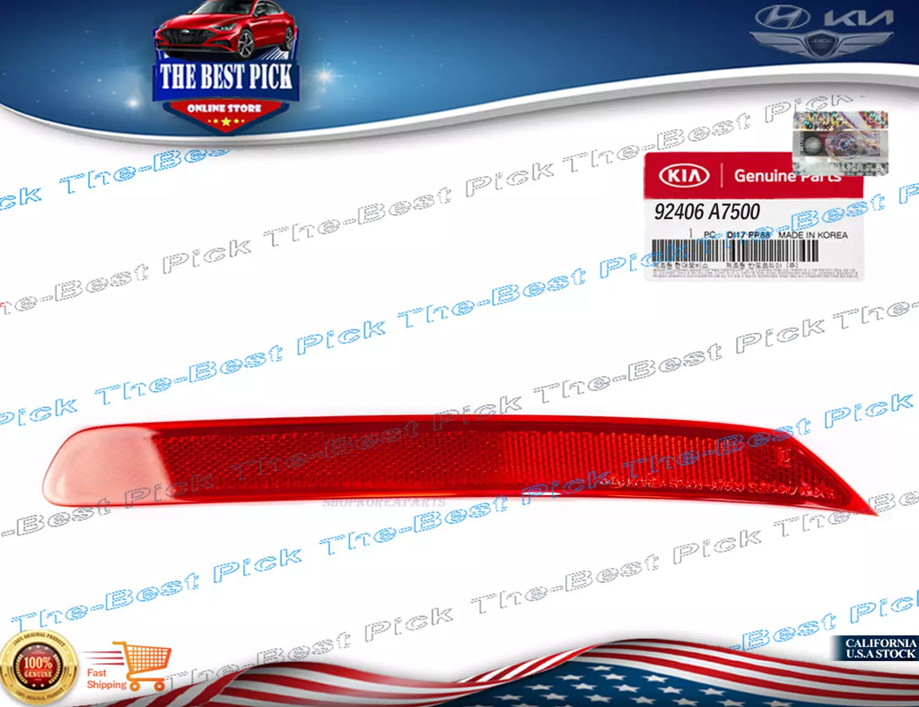 Genuine Bumper Reflector Rear RIGHT Passenger Kia Forte Sedan 17-18 92406A7500