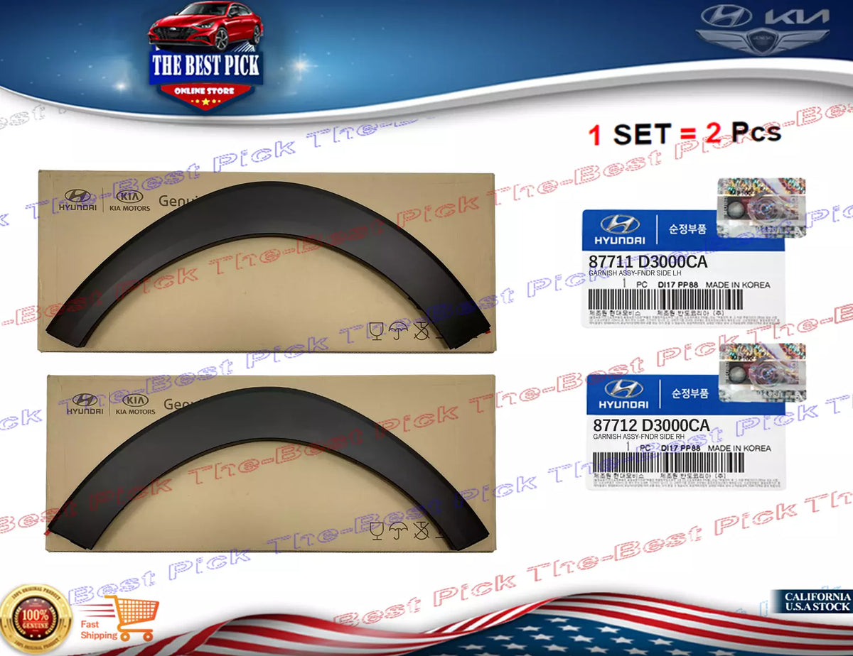 thumbnail image 2 of Genuine Hyundai Front Left Fender Wheel Molding – 2016-2021 Tucson – 87711D3000 2 of 3