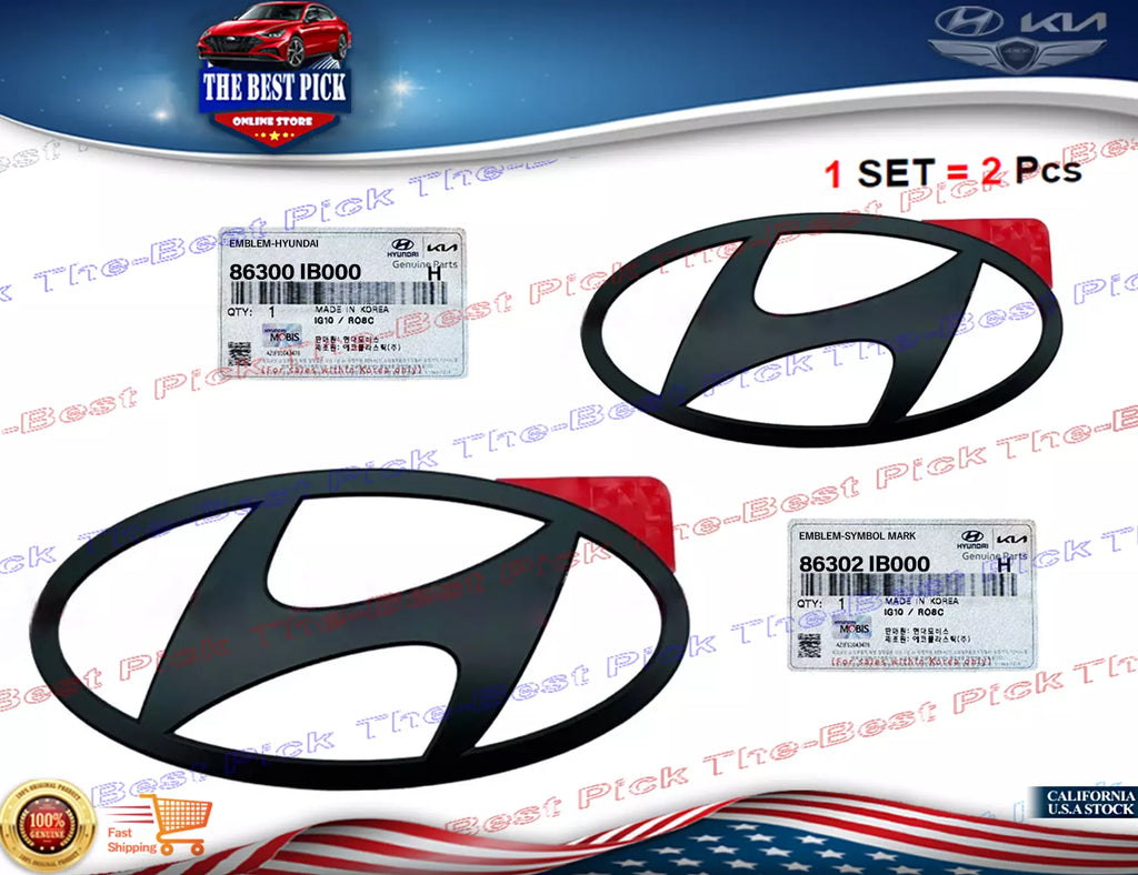 ⭐GENUINE⭐ Emblem "H" Mark Front & Rear Matt Black For 2022-2024 Elantra/Avante N