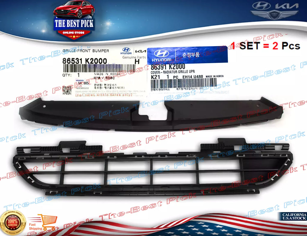 ⭐GENUINE⭐FRONT Bumper Sight Shield + Lower Grille Hyundai Venue 20-24 86531K2000