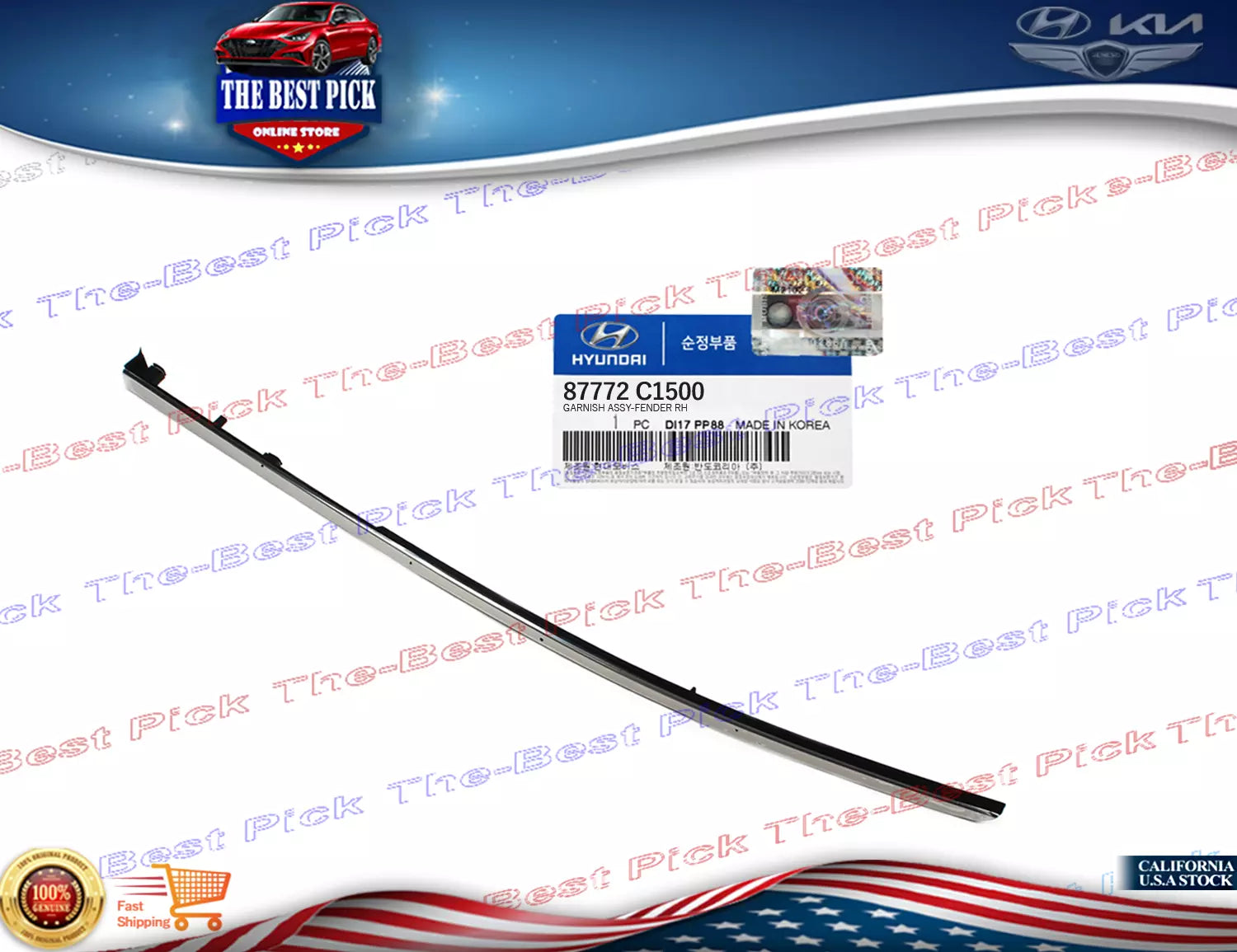 GENUINE⭐ FRONT FENDER CHROME MOLDING RIGHT for 18-19 HYUNDAI SONATA 8 – Al-Jabi GENUINE⭐ FRONT FENDER CHROME MOLDING RIGHT for 18-19 HYUNDAI SONATA 8 – Al-Jabi