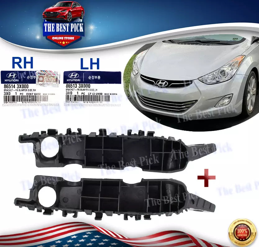 ⭐GENUINE⭐ FRONT BUMPER BRACKET LH + RH 2Pcs FOR 11-15 ELANTRA & Coupe 865133X000