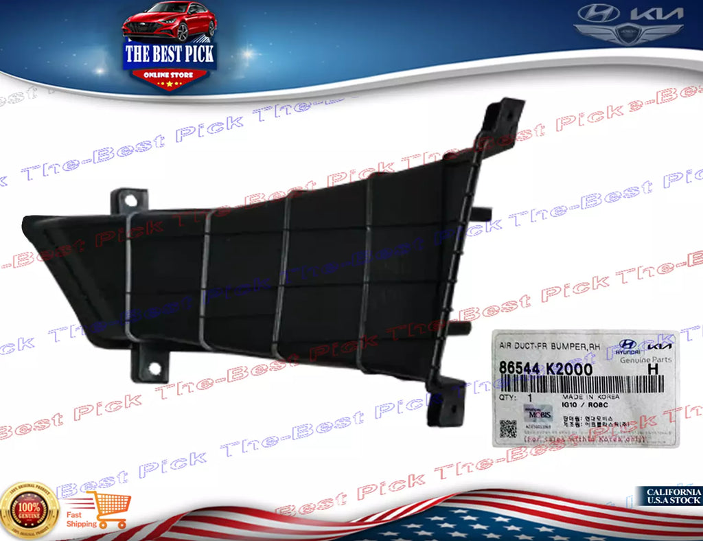 ⭐GENUINE⭐ FRONT Bumper Duct Air Curtain RIGHT 2020-2024 Hyundai Venue 86544K2000