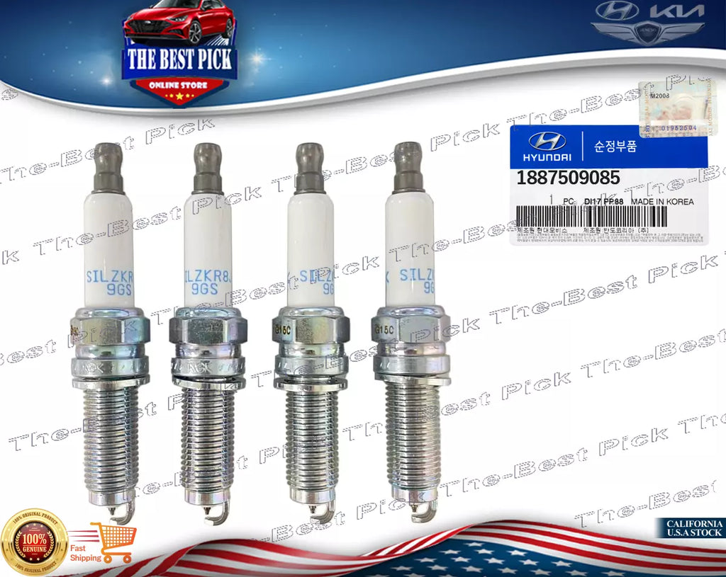 GENUINE⭐4 PCS SPARK PLUG 1887509085 Sonata,Genesis G80 21-22 GV70 22, K5 SORENTO