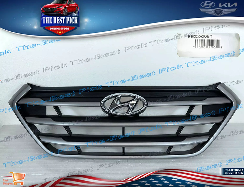 2016-2018 Hyundai Tucson Front Upper Bumper Grille Grill W/ EMBLEM 86350D3000RAM