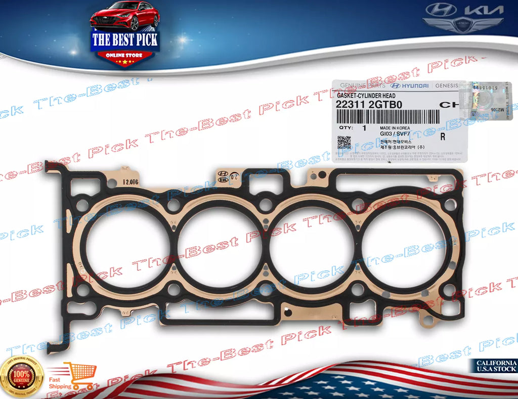 ⭐GENUINE⭐ 2.0L TURBO Cylinder Head Gasket Genesis Hyundai Kia 2015-21 223112GTB0