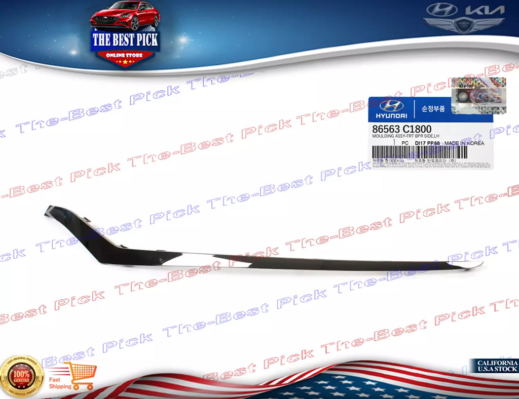 ⭐GENUINE⭐ Front Bumper Lower Chrome Molding LEFT 18-19 SONATA sport 86563C1800