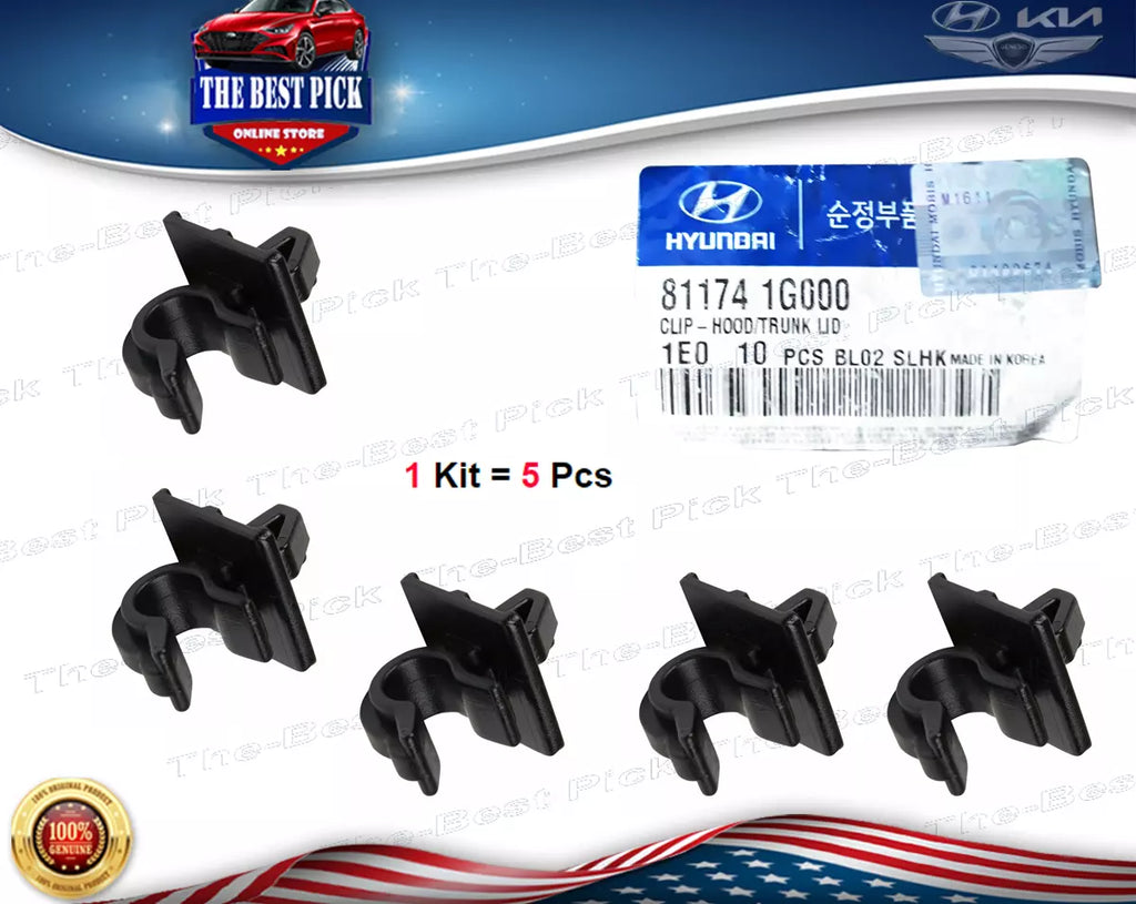 ⭐GENUINE ⭐ 5 PCS Hood Support Rod Clip FOR 2006-2011 Hyundai Accent 811741G000