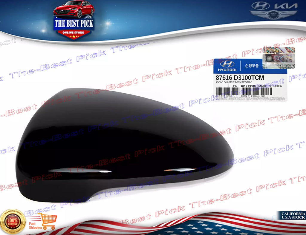 ⭐GENUINE⭐ Side Mirror Cover BLACK LEFT for 16-21 Hyundai Tucson 87616D3100TCM