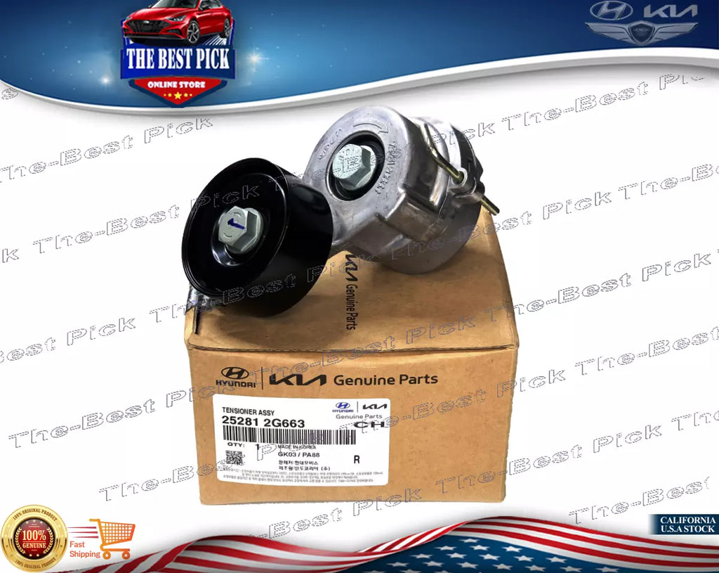 ⭐GENUINE⭐ BELT TENSIONER HYUNDAI SONATA KIA OPTIMA 2.4L HYBRID ONLY 252812G663