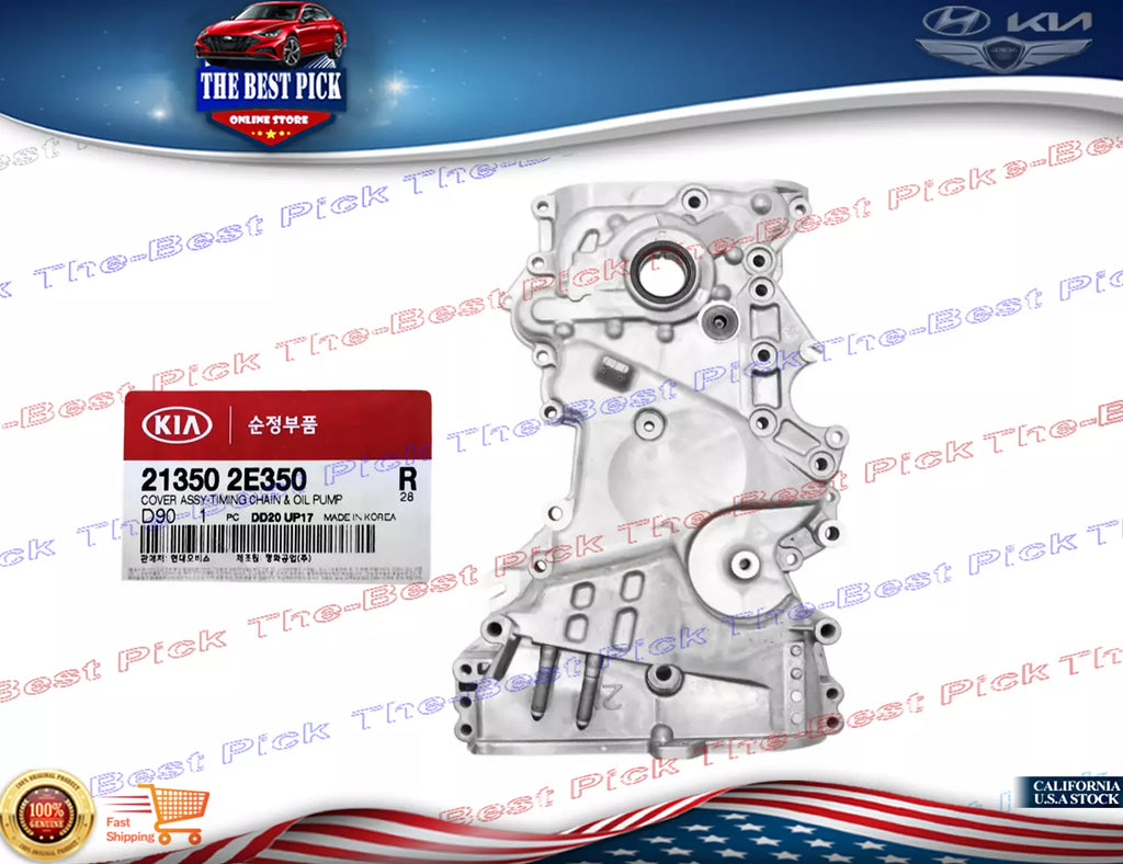 ⭐GENUINE⭐ Timing Chain Cover W/ Oil Pump 2014-2021 TUCSON SOUL FORTE 213502E350