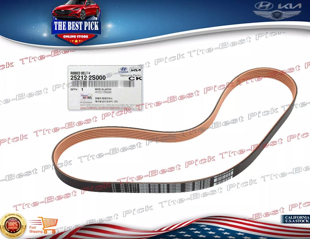 ⭐GENUINE⭐V-Belt for 20-24 Santa Cruz SantaFe Sonata Tucson Sorento 2.5L 252122S0