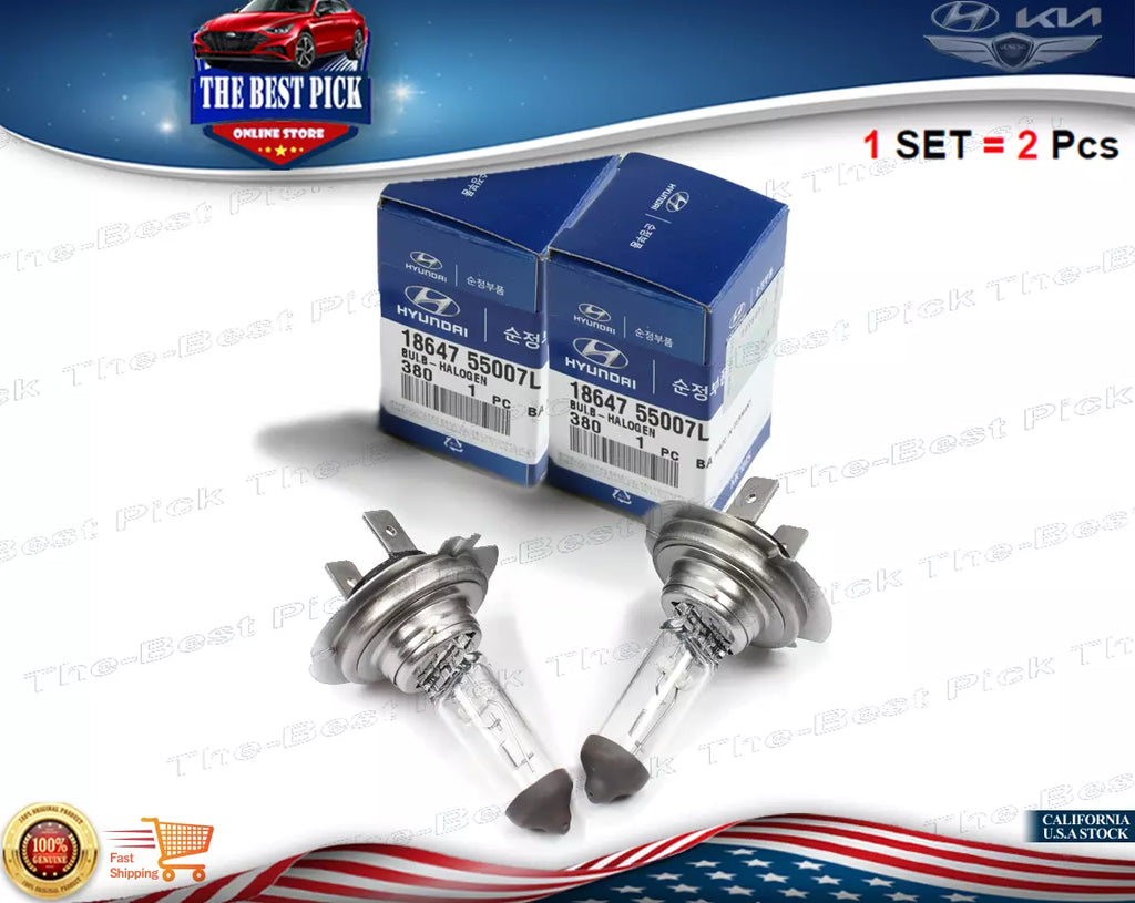 ⭐GENUINE⭐ Headlight Bulbs 2PCS H7 for 1999-2023 Hyundai Kia .Check Compatibility