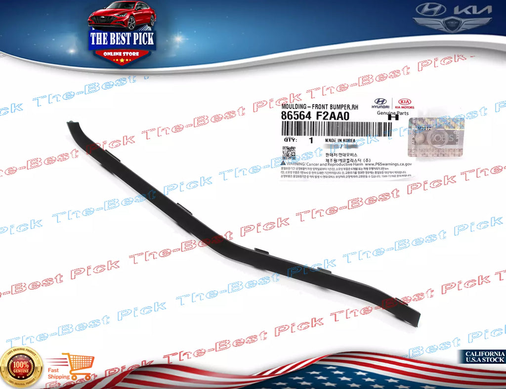 GENUINE⭐ Front Bumper Lower Molding RIGHT Side RH Elantra Sedan 19-20 86564F2AA0