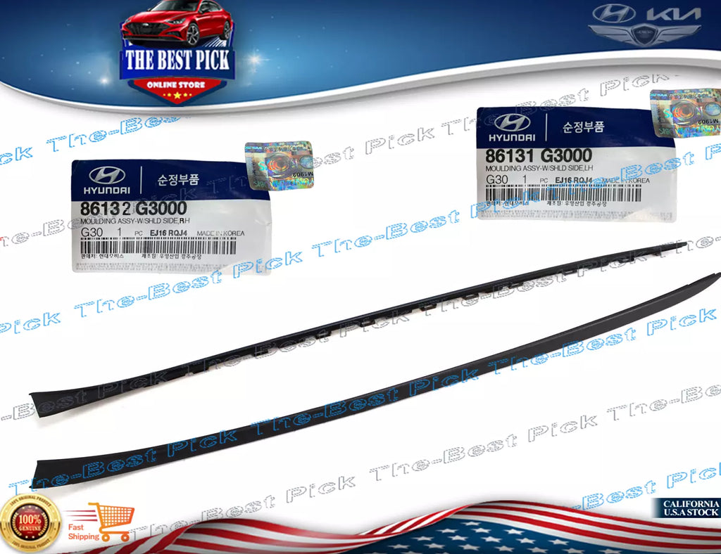 ⭐OEM⭐ 18-2020 Elantra GT Front Windshield Pillar Moldings Trim 2 pcs Outer Glas