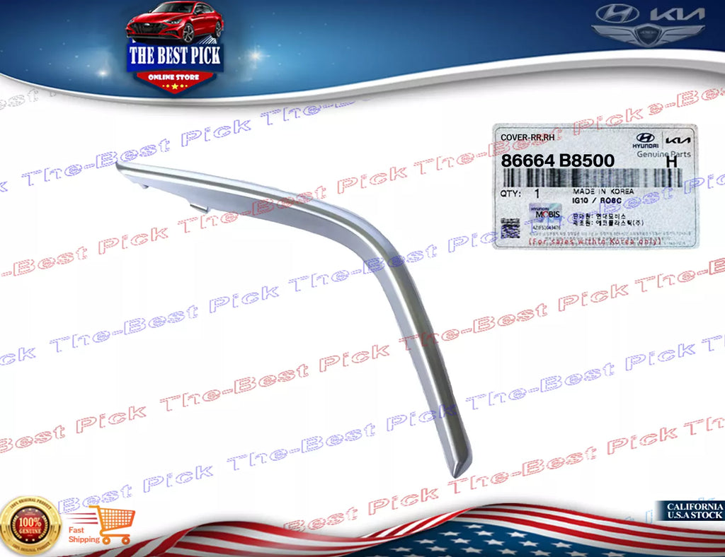 ⭐GENUINE⭐ REAR Bumper Molding Cover RIGHT For 17-19 Santa Fe XL 7seat 86664B8500