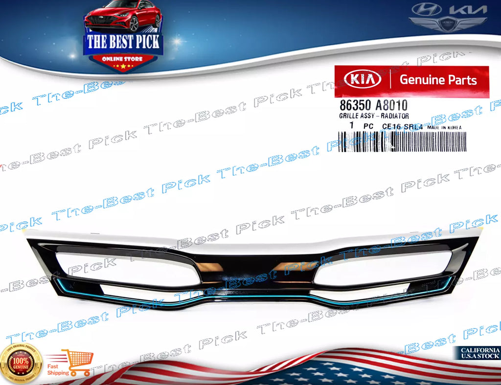 ⭐GENUINE⭐ Front Bumper Upper Grille Kia Optima ELECTRIC HYBRID 17-19 86350A8010