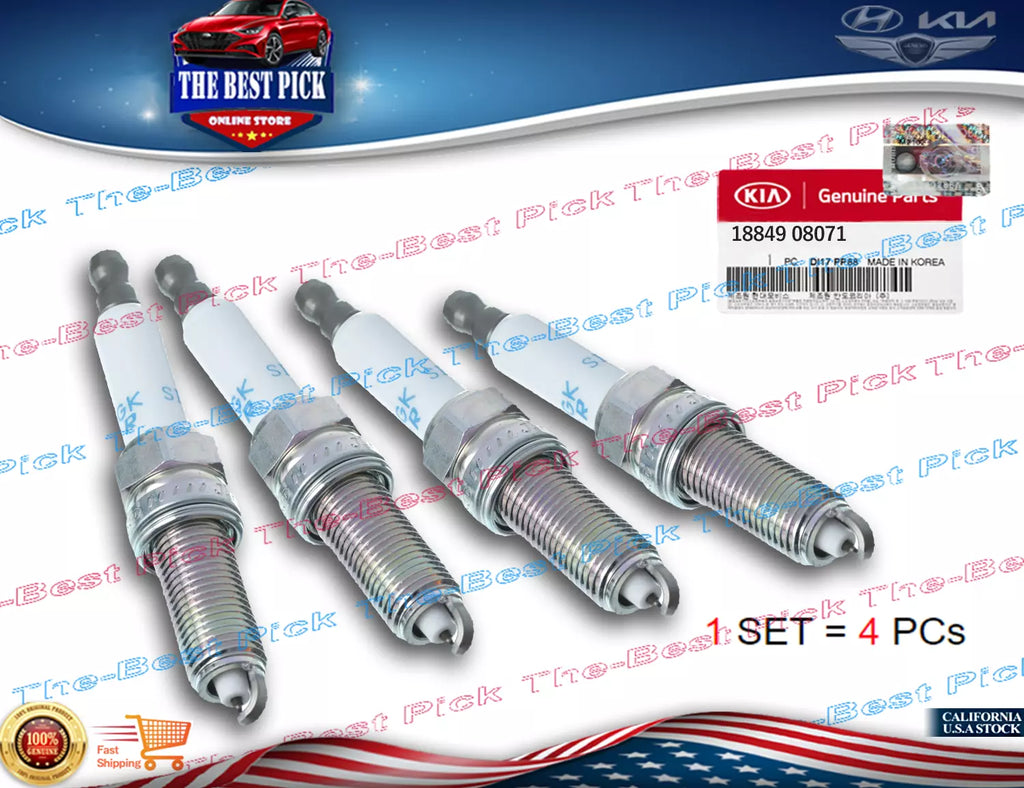 ⭐GENUINE⭐Spark Plugs 4 Pcs for Forte 2014-16 Veloster 1.6L Turbo 2015 1884908071