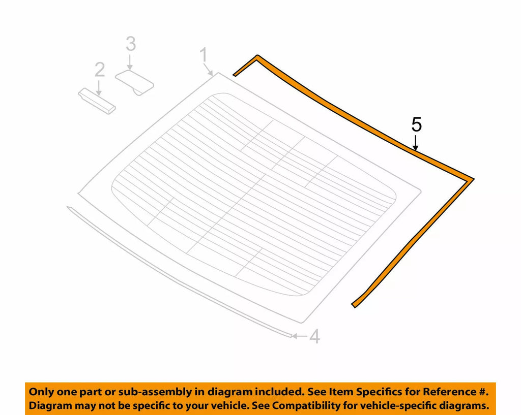 ⭐GENUINE⭐ Rear Window Glass-Outer Molding HYUNDAI Sonata 2015-2016 87130C1000