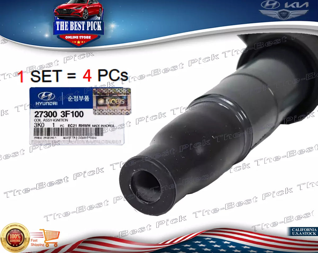 ⭐GENUINE⭐ Ignition Coil 4PCS for Santa Fe Sonata Forte Optima Sorento 273003F100