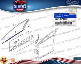 ⭐GENUINE⭐ FRONT DOOR WINDOW BELT MOLD LEFT LH FOR 2023 Kia Sportage 82210P1110