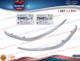 ⭐GENUINE⭐ Front Bumper Moldings LEFT + RIGHT SET CHROME For 2022-2024 Kia Forte