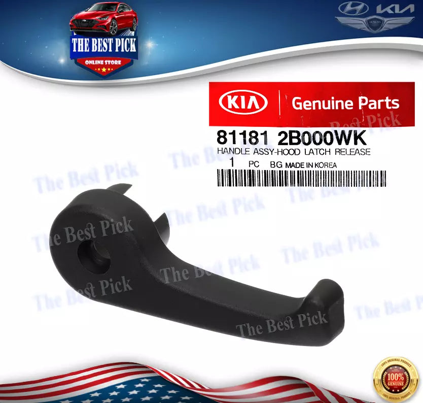 ⭐Genuine⭐ HOOD LATCH RELEASE HANDLE FITS HYUNDAI & KIA 2010-2020 811812B000WK