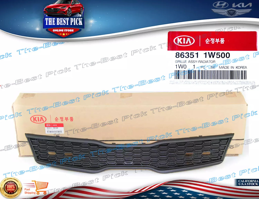 ⭐GENUINE⭐ Grille Front Bumper BLACK 863511W500 For Kia Rio Sedan 4 DOOR 16-2017