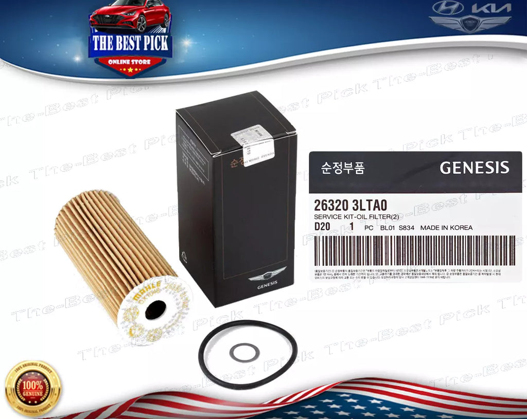 ⭐GENUINE⭐ Oil Filter 17-23 GENESIS G70 G80 G90 Kia K900 Stinger 3.3L 263203LTA0