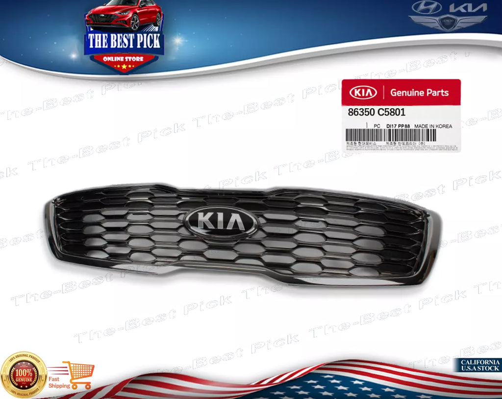 ⭐GENUINE⭐ Radiator Grille w/o Camera for 2019 2020 Kia Sorento 86350C5801