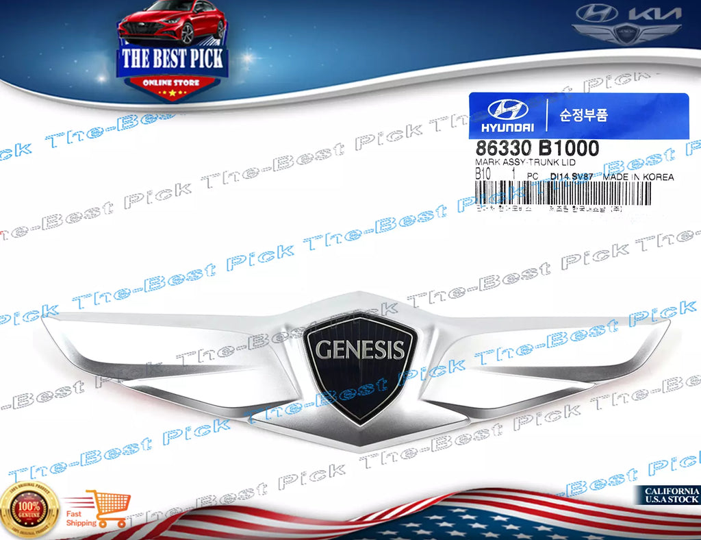 ⭐GENUINE⭐ Wing Emblem Rear Trunk For 2015-2017 Hyundai Genesis 86330B1000