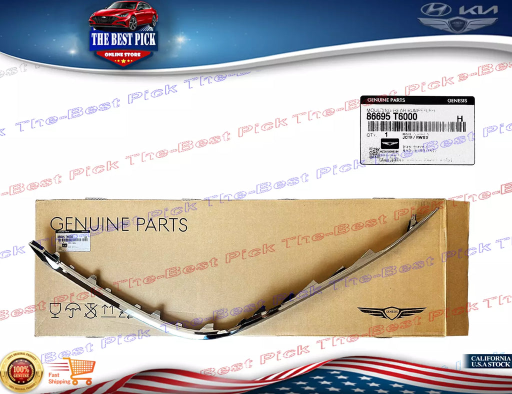 ⭐GENUINE⭐ Rear Bumper Chrome Molding RIGHT For 2021-2024 GENESIS GV80 86695T6000