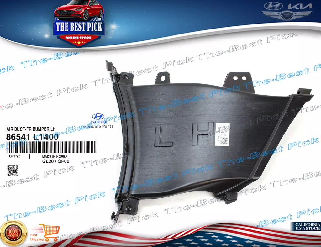 ⭐GENUINE⭐ FRONT Bumper Duct Air Curtain LEFT 2020-2022 Hyundai Sonata 86541L1400