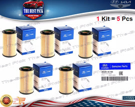 ⭐GENUINE⭐ 5 PCS Oil Filter Azera Entourage Santa Fe Sonata Sorento V6 263203C100