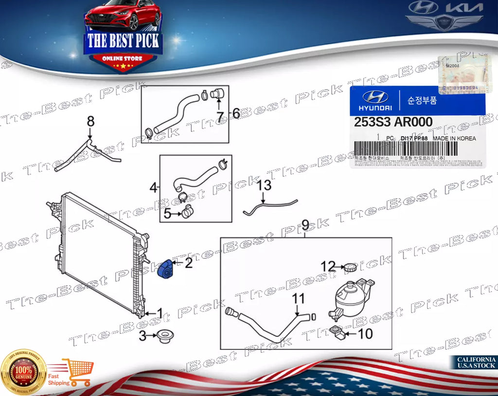 ⭐GENUINE⭐ BRACKET RADIATOR MOUNTING for 2021-2024 GENESIS GV70 253S3AR000