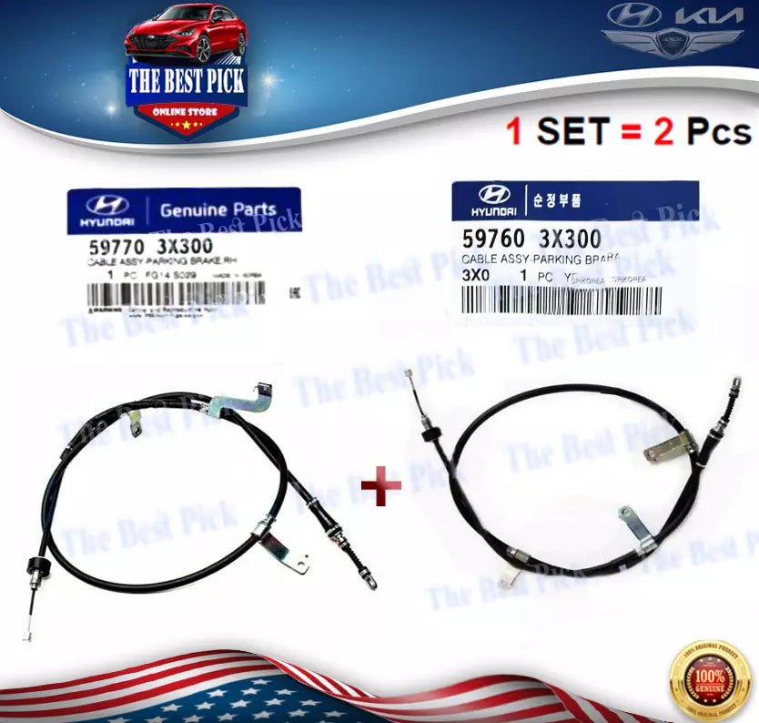 ⭐ GENUINE ⭐ set 2 pcs Parking Brake Cable Left + Right fits Elantra Sedan 11-16