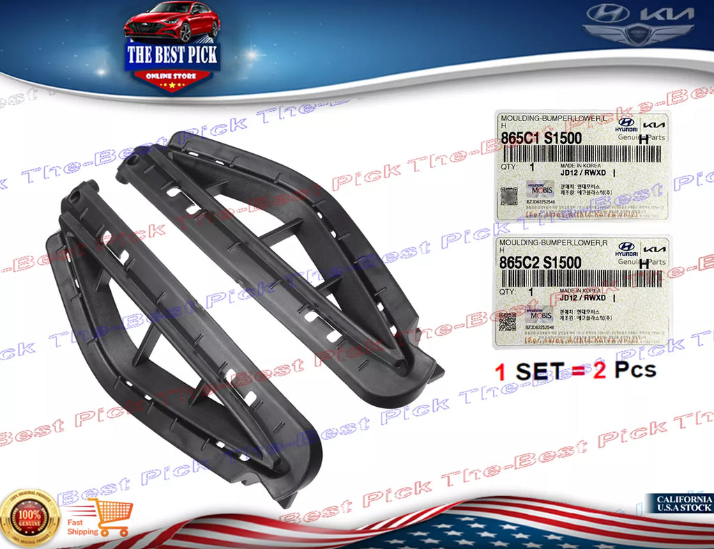 ⭐GENUINE⭐ FRONT Bumper LOWER Air Molding RIGHT + LEFT Set 21-23 Santa Fe Hybrid