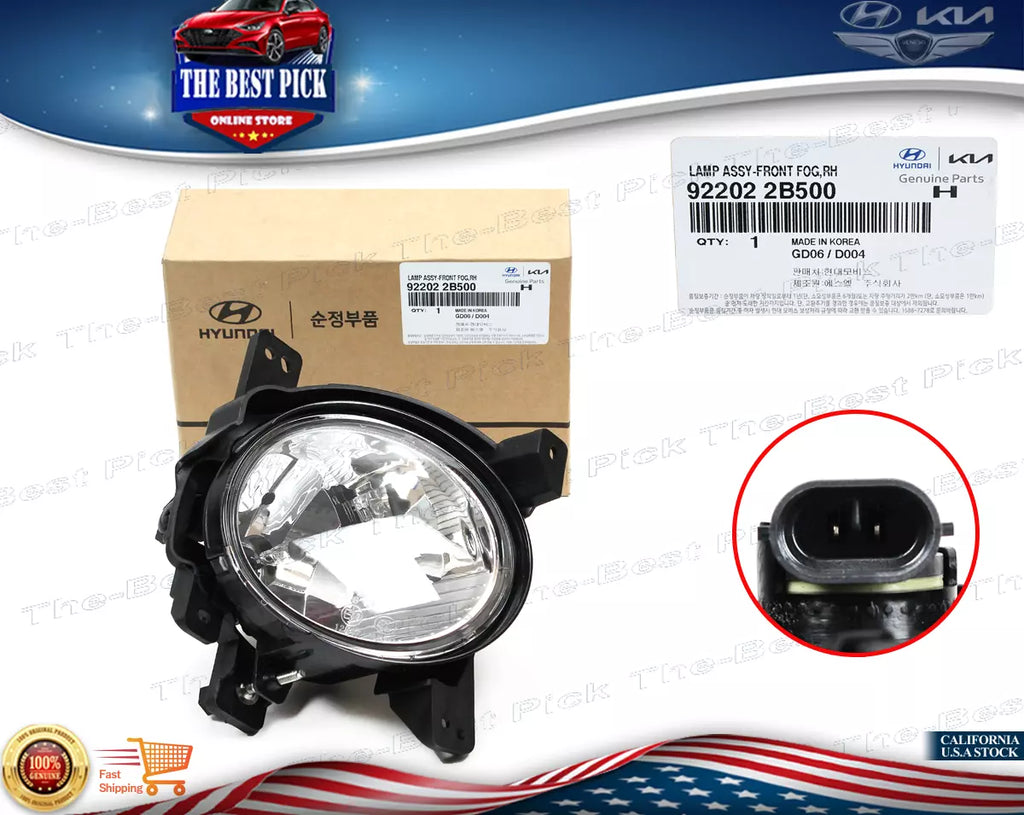 ⭐GENUINE⭐ Fog Light Lamp PASSENGER RH for 10-12 Hyundai Santa Fe 922022B500