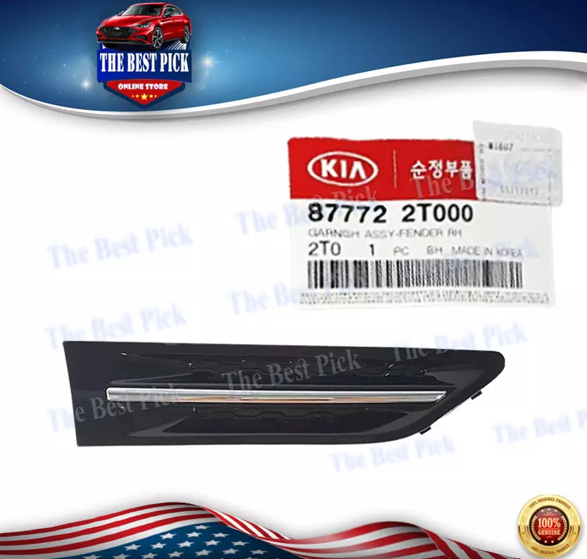 ⭐GENUINE⭐ FRONT Fender Garnish Molding RIGHT For Kia Optima 11-2015 877722T000