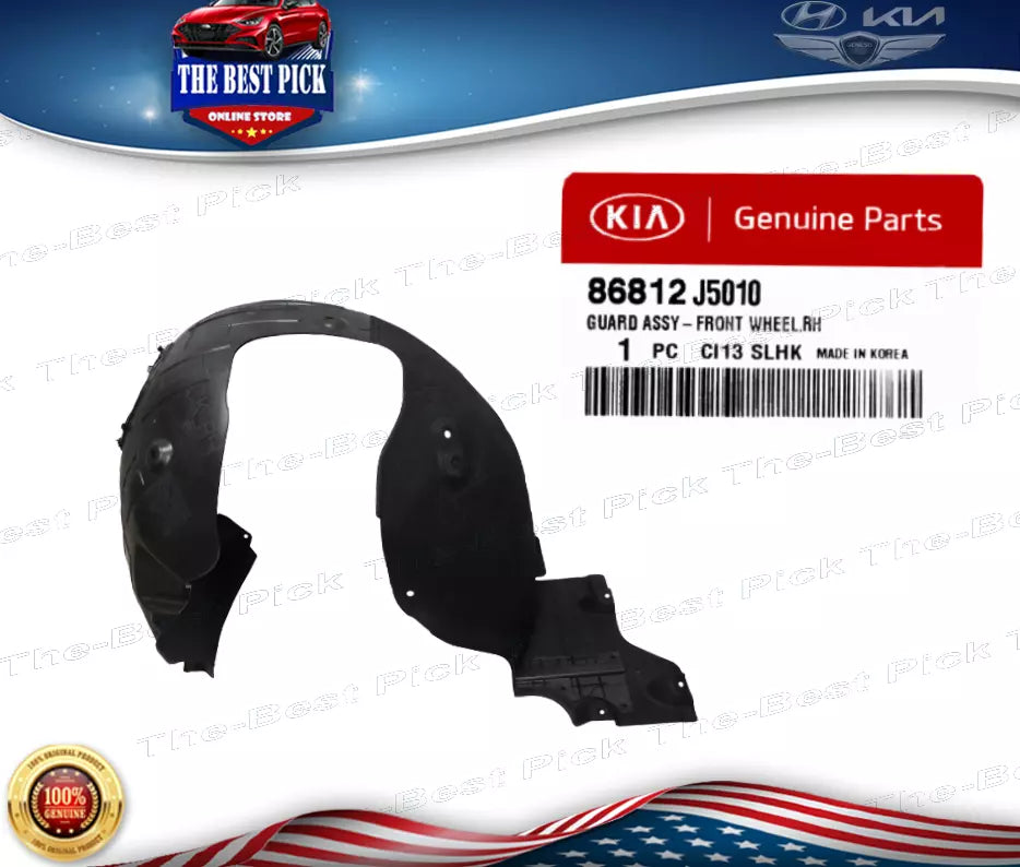 ⭐GENUINE⭐ FRONT Fender Liner RH PASSENGER for KIA STINGER 2018-2023 86812J5010