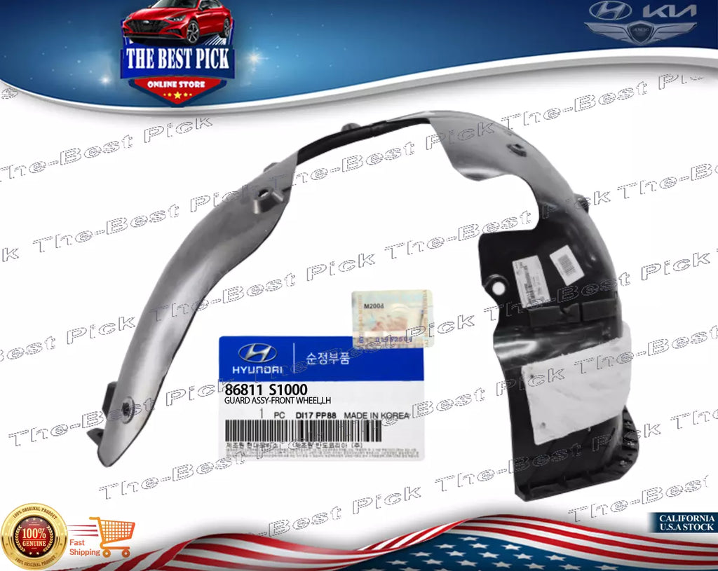 ⭐GENUINE⭐ Fender Liner Front LEFT Driver 2019-2020 Hyundai SANTA FE 86811S1000