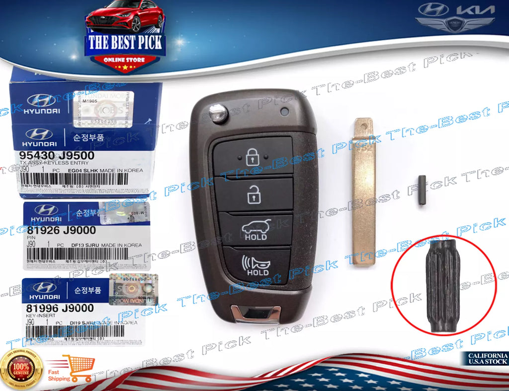 ⭐GENUINE ⭐ Keyless Entry Remote Control Folding Key 3 items Hyundai Kona 18-2023