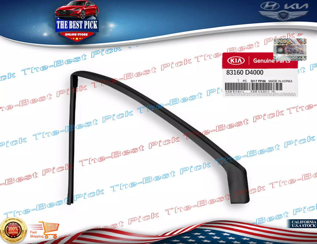 ⭐GENUINE⭐Kia Optima 2016-2020 WEATHERSTRIP ASSY - REAR DOOR UPPER, RH 83160D4000