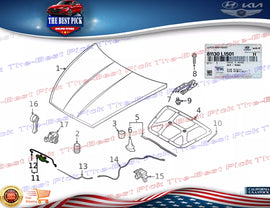 ⭐GENUINE⭐ Hood Lock Latch For 2024 Hyundai Sonata 81130L1501