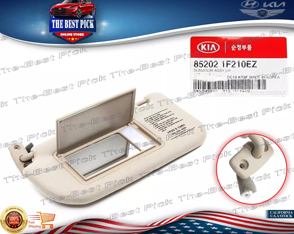 ⭐GENUINE⭐ Sun Visor 1 SET= Left+Right SIDE Beige KIA SPORTAGE 05-10 852011F210EZ