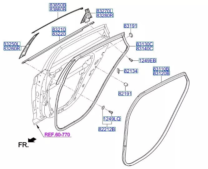 ⭐GENUINE⭐ SEAL Side-Door Rubber Weather strip Seal RR LH for 2015~19 83130C1000