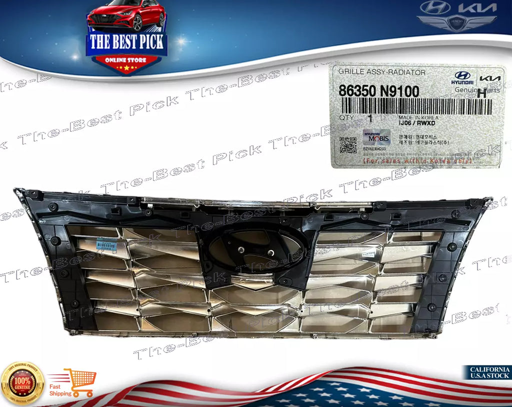 ⭐GENUINE⭐ FRONT Bumper Grille "Dark Chrome" Hyundai Tucson 2021-2022 86350N9100